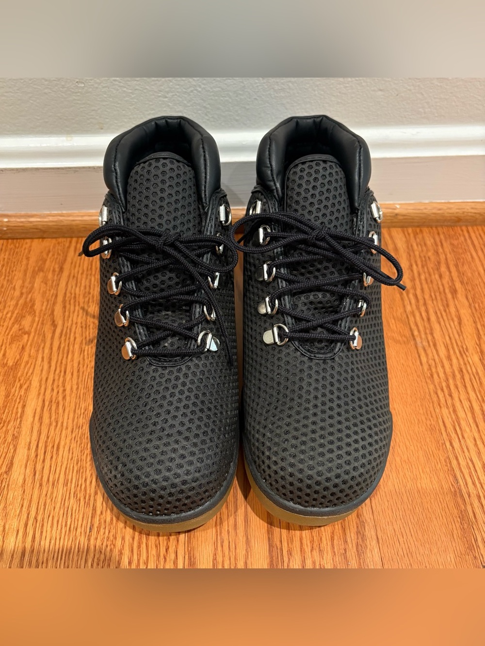 Rare Timberland Vent Tech Boots Size 8.5 Unisex Mesh Hiking Lug Sole Boots Hive - Picture 6 of 11
